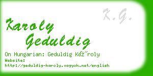 karoly geduldig business card